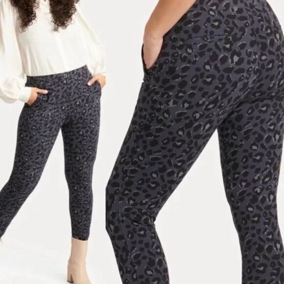BETABRAND Leopard Print Stretchy Pull-on Pants Size Small - Picture 1 of 7